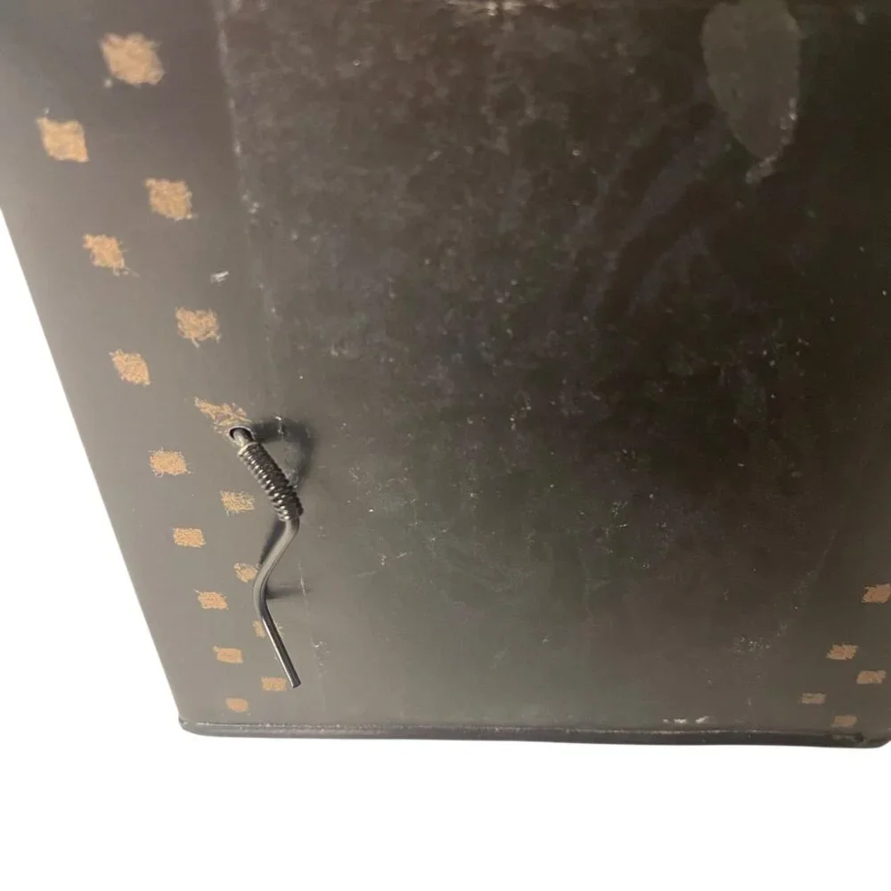 Vintage Jack-In-The-Box Scarecrow Witch‎ Figure Black Metal Box Halloween Prop